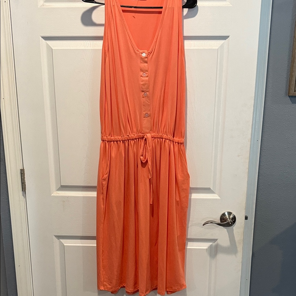 Coral Midi Dress